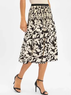 Opus Röcke*Damen Rock - Ribane ecru schwarz gemustert