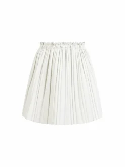 Faina Röcke*Damen Rock aus Kunstleder weiß uni