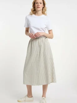 Dreimaster Röcke*Damen Rock in A-Linie beige gestreift