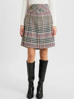 Franco Callegari Röcke*Damen Rock mit Wollanteil weiß schwarz gemustert