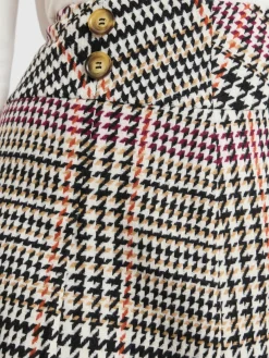 Franco Callegari Röcke*Damen Rock mit Wollanteil weiß schwarz gemustert