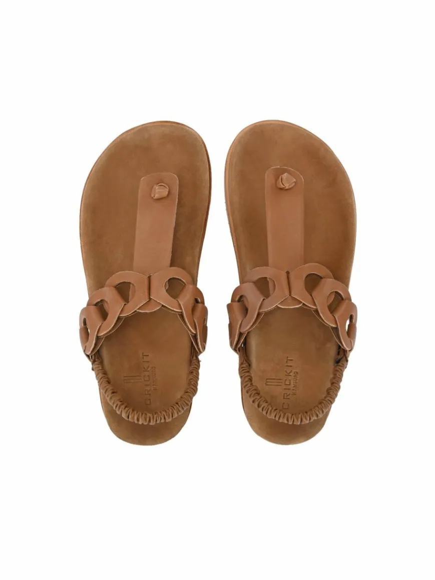 Crickit Zehentrenner|Sandalen & Sandaletten*Damen Sandale - ODINE camel uni