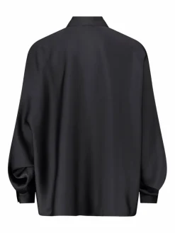 Vera Mont Blusen*Damen Satin-Bluse schwarz uni