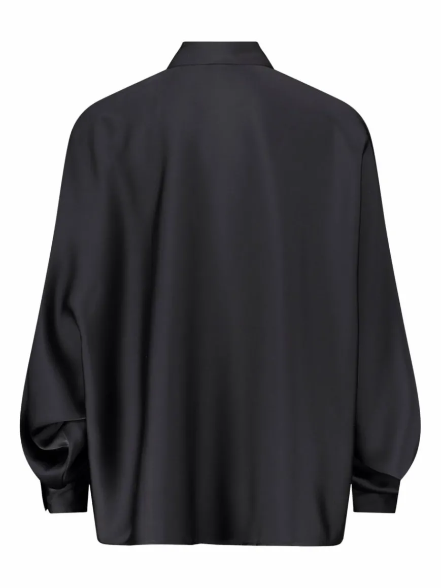 Vera Mont Blusen*Damen Satin-Bluse schwarz uni