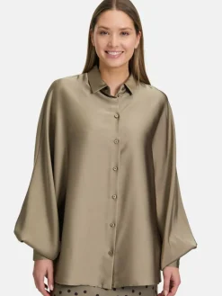 Vera Mont Blusen*Damen Satin-Bluse camel uni