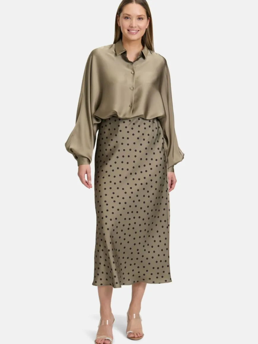 Vera Mont Blusen*Damen Satin-Bluse camel uni