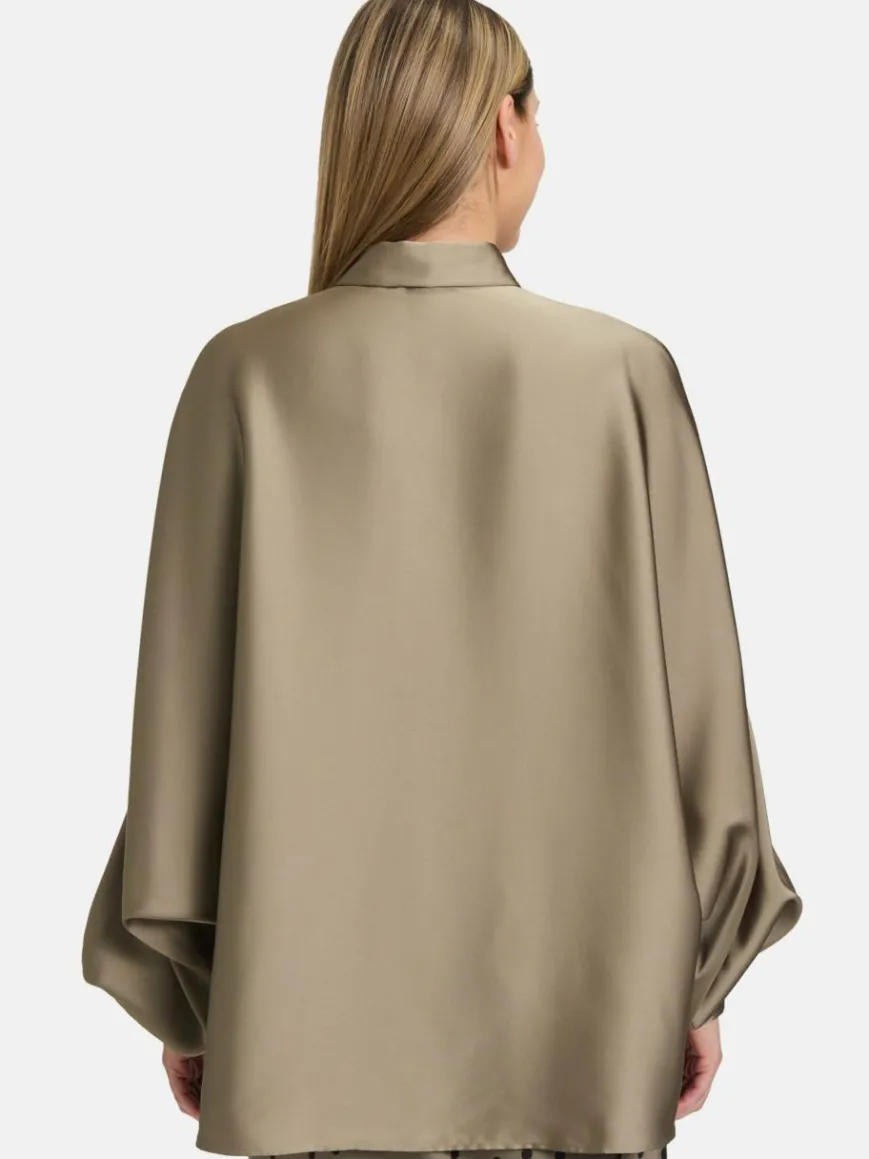 Vera Mont Blusen*Damen Satin-Bluse camel uni