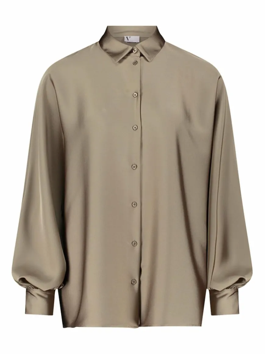 Vera Mont Blusen*Damen Satin-Bluse camel uni