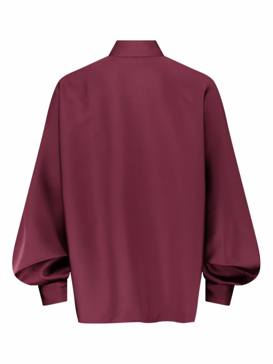 Vera Mont Blusen*Damen Satin-Bluse bordeaux uni