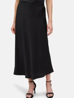 Vera Mont Röcke*Damen Satinrock schwarz uni