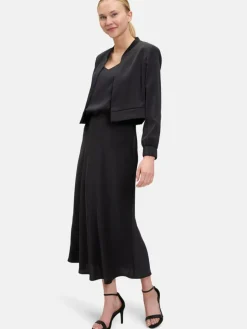 Vera Mont Röcke*Damen Satinrock schwarz uni