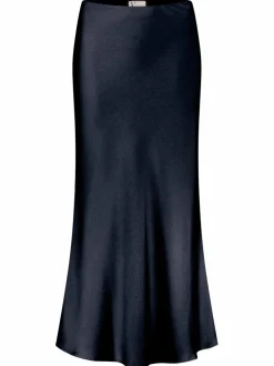 Vera Mont Röcke*Damen Satinrock marine blau uni