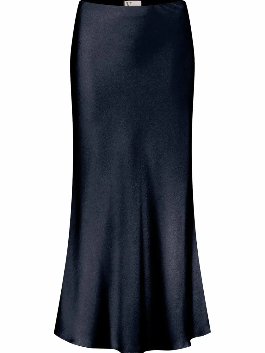 Vera Mont Röcke*Damen Satinrock marine blau uni