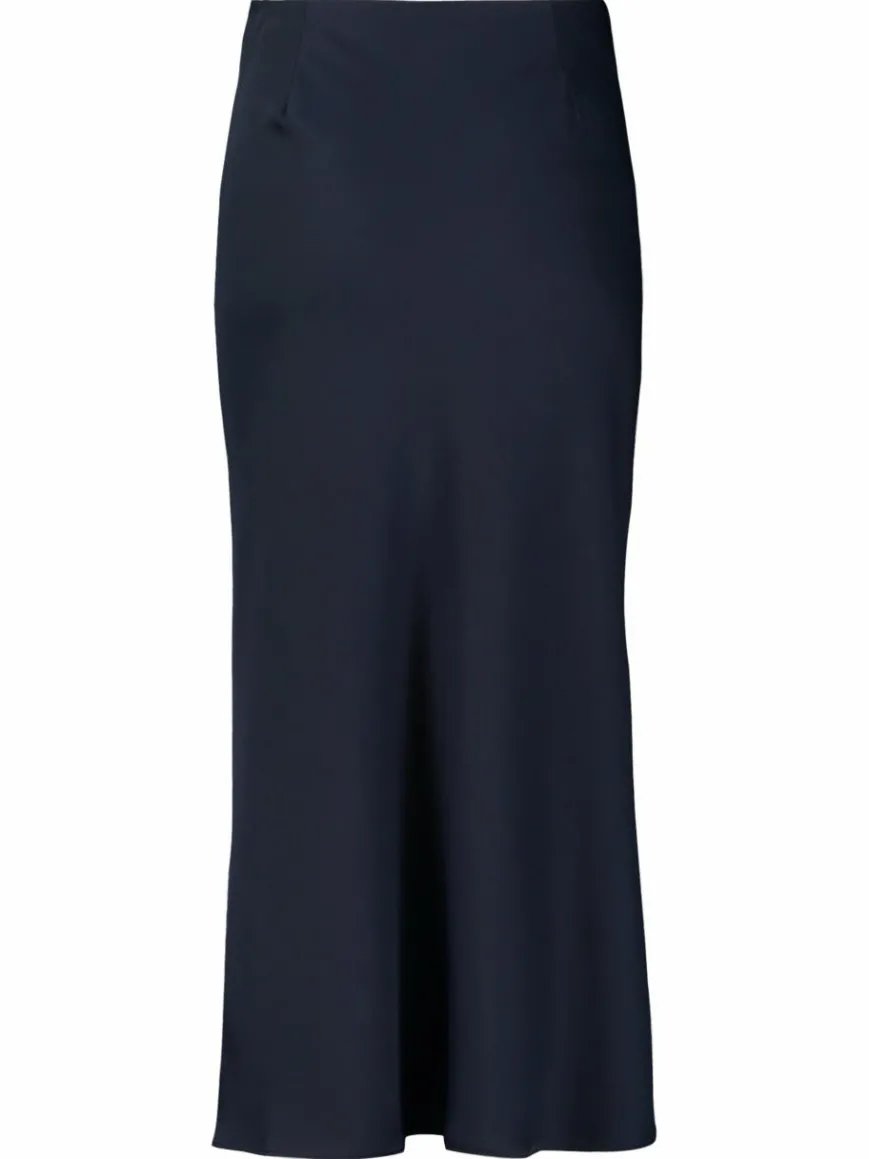 Vera Mont Röcke*Damen Satinrock marine blau uni