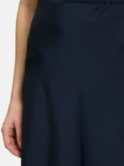 Vera Mont Röcke*Damen Satinrock marine blau uni