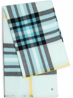 Fraas Schals & Tücher*Damen Schal mint schwarz kariert