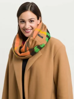 Fraas Schals & Tücher*Damen Schlauchschal camel kariert