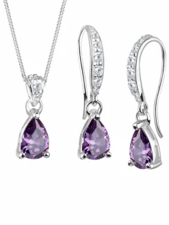 Elli Schmuck*Damen Schmuckset lila uni