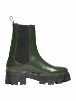 N91 Boots & Stiefeletten*Damen Schnürboots – Style Choice MN grün uni