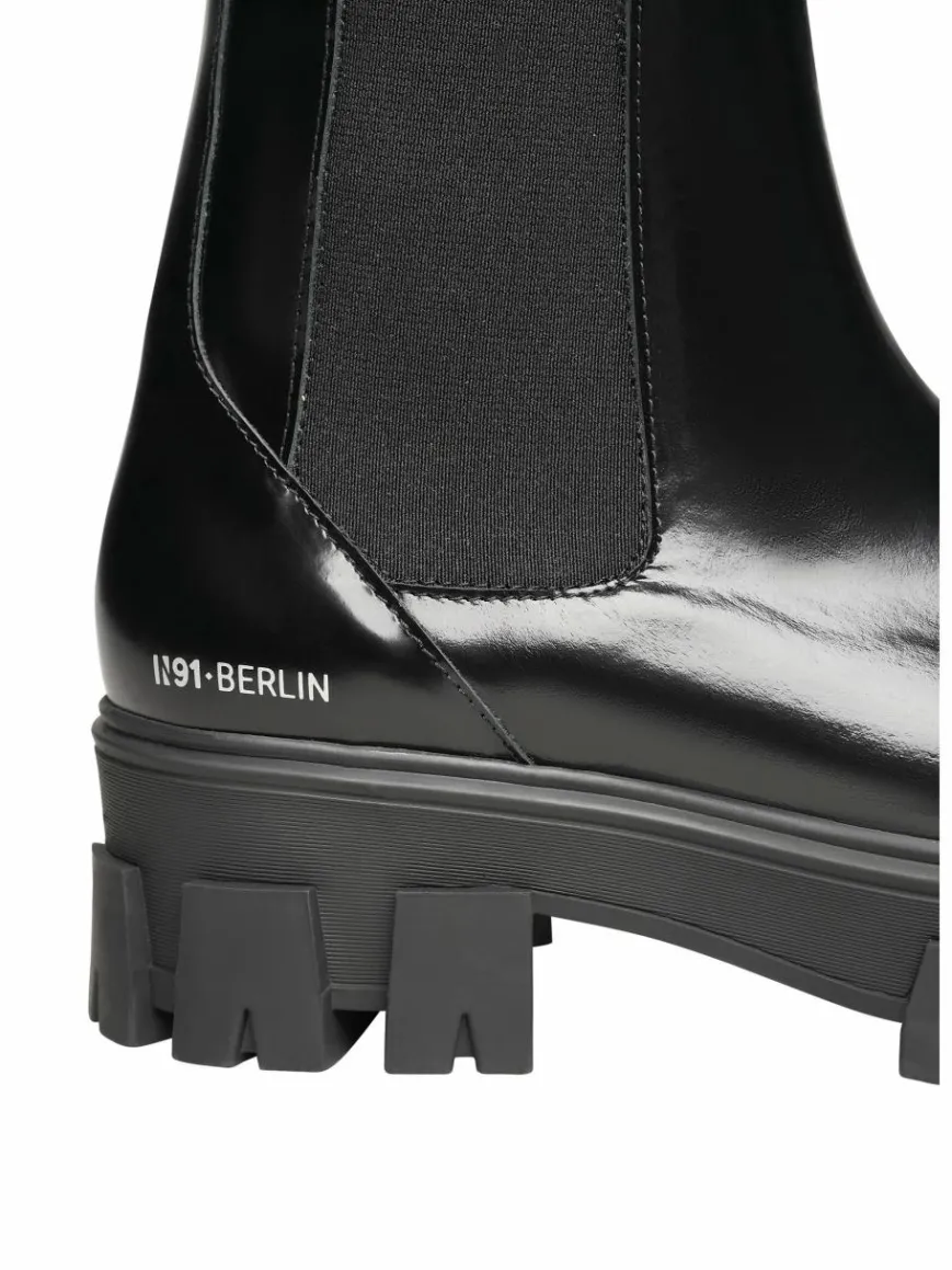 N91 Boots & Stiefeletten*Damen Schnürboots – Style Choice MN schwarz uni