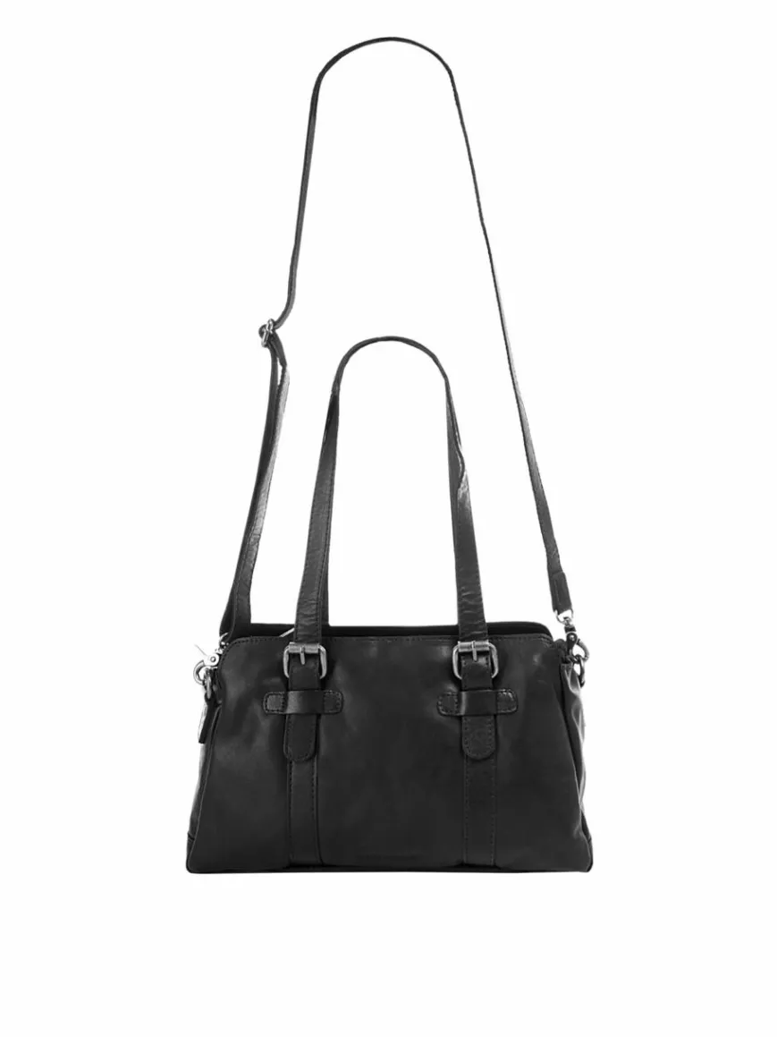 Spikes & Sparrow Taschen & Rucksäcke*Damen Schultertasche schwarz uni