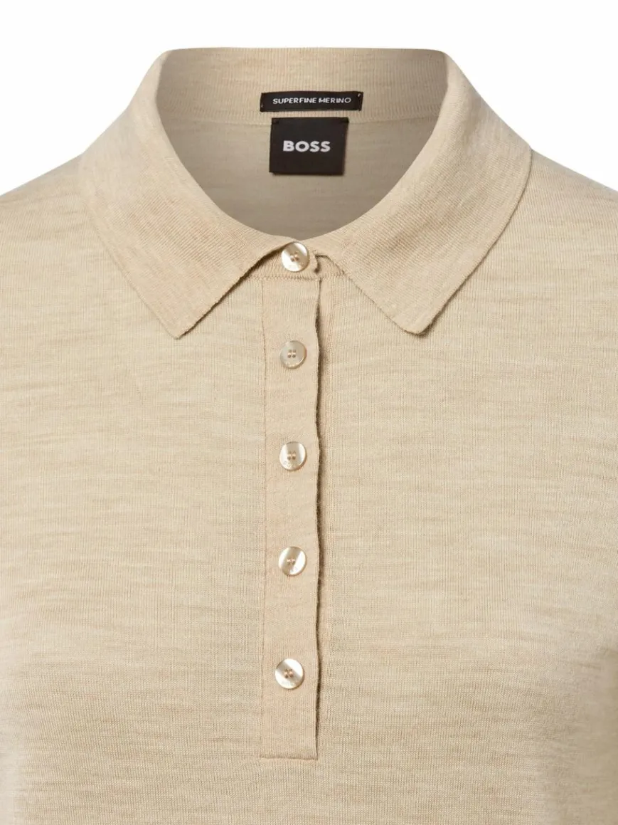BOSS Shirts & Tops*Damen Schurwoll-Shirt - Fidenka beige meliert
