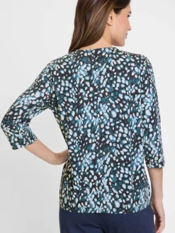 Olsen Shirts & Tops*Damen Shirt blau bedruckt