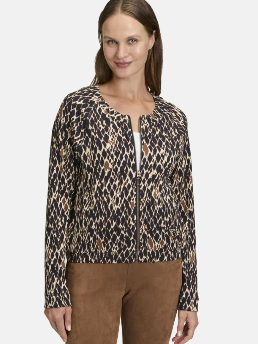 Betty Barclay Sweatshirts & Sweatjacken*Damen Shirtjacke marine mehrfarbig gemustert