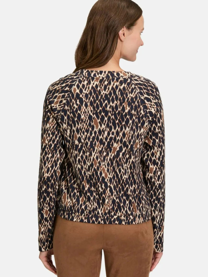 Betty Barclay Sweatshirts & Sweatjacken*Damen Shirtjacke marine mehrfarbig gemustert