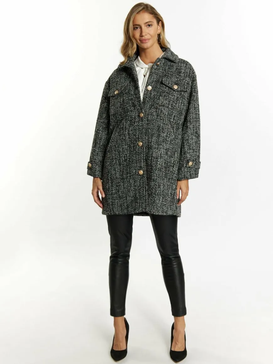 Faina Blazer*Damen Shirtjacket grau uni