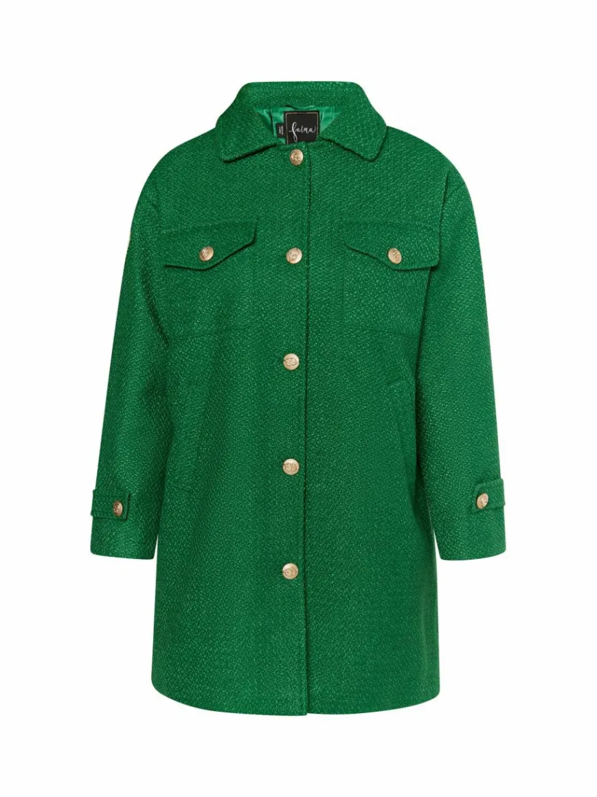 Faina Blazer*Damen Shirtjacket grün uni