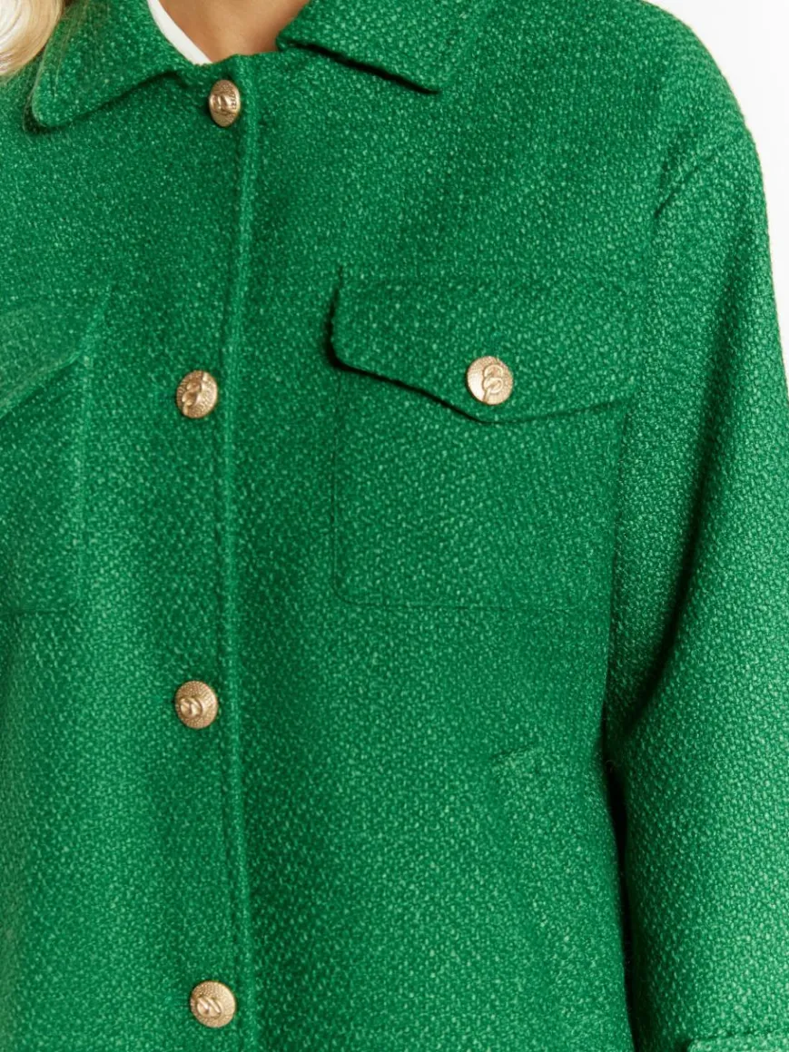 Faina Blazer*Damen Shirtjacket grün uni