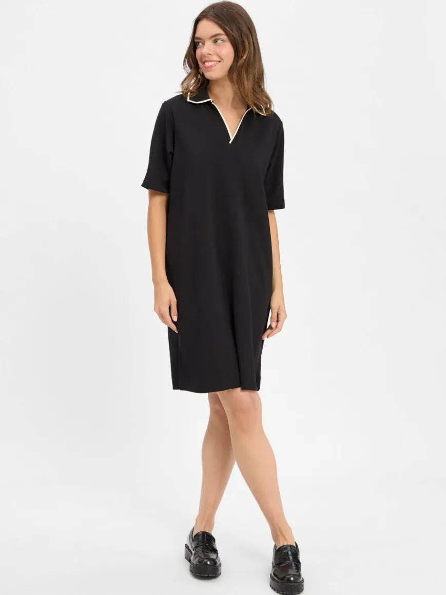 Opus Kleider*Damen Shirtkleid - Wembli schwarz uni