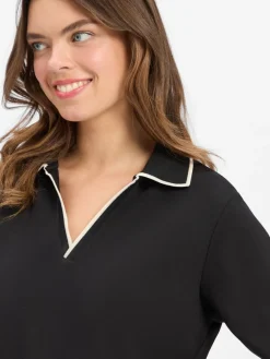 Opus Kleider*Damen Shirtkleid - Wembli schwarz uni