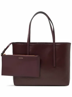 Calvin Klein Taschen & Rucksäcke*Damen Shopper aubergine schwarz gemustert