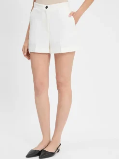 EDITED Hosen*Damen Shorts mit Leinenanteil - Vincenza weiß uni
