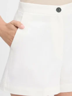 EDITED Hosen*Damen Shorts mit Leinenanteil - Vincenza weiß uni