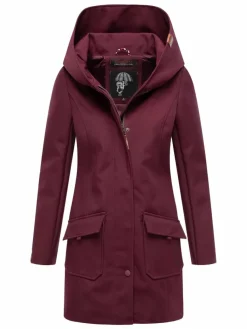 Marikoo Jacken & Westen*Damen Softshellmantel - Mayleen bordeaux uni