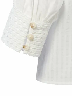 zero Blusen*Damen Sommerbluse weiß strukturiert