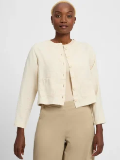 Marie Lund Blazer*Damen Sommerbluse aus Leinen beige uni