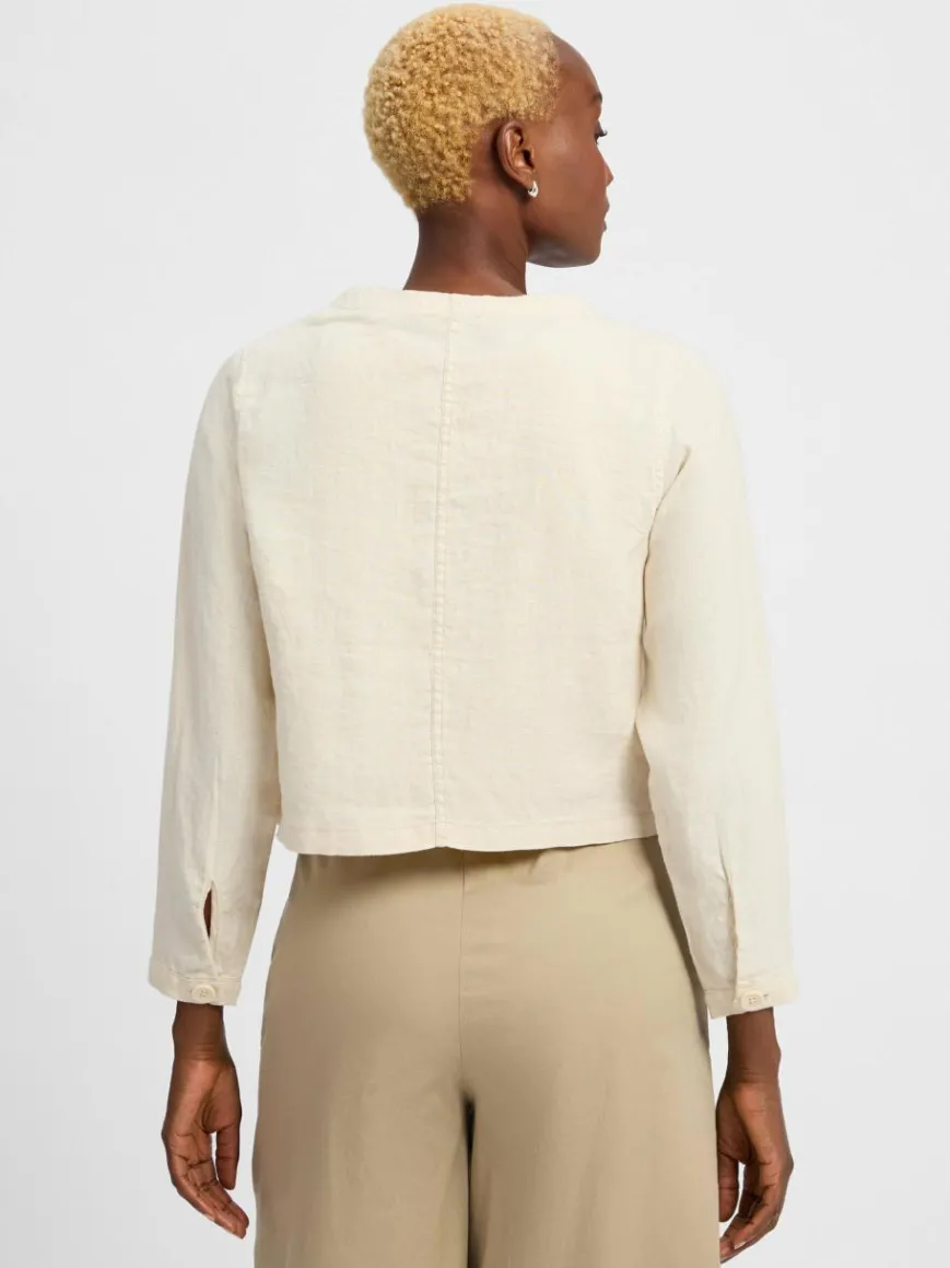 Marie Lund Blazer*Damen Sommerbluse aus Leinen beige uni