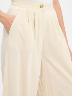 Vila Hosen*Damen Sommerhose mit Leinen-Anteil - VIEtni sand meliert