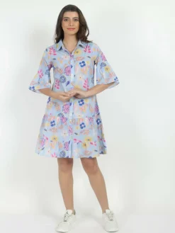 Vicci Germany Kleider*Damen Sommerkleid blau gemustert