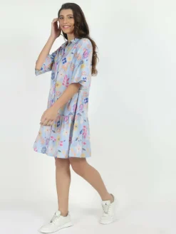 Vicci Germany Kleider*Damen Sommerkleid blau gemustert