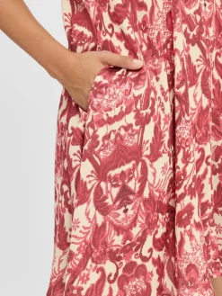 Marie Lund Kleider*Damen Sommerkleid - Maria himbeer sand gemustert