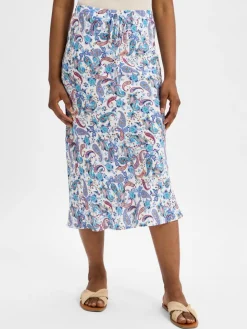 Marie Lund Röcke*Damen Sommerrock hellblau mehrfarbig gemustert