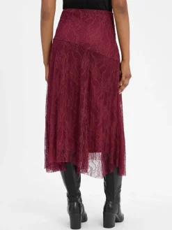 Rich & Royal Röcke*Damen Spitzenrock bordeaux uni