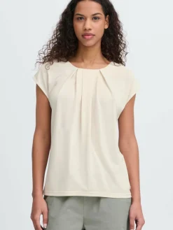 OXMO Blusen*Damen Spitzentop - OXBJALLA beige uni