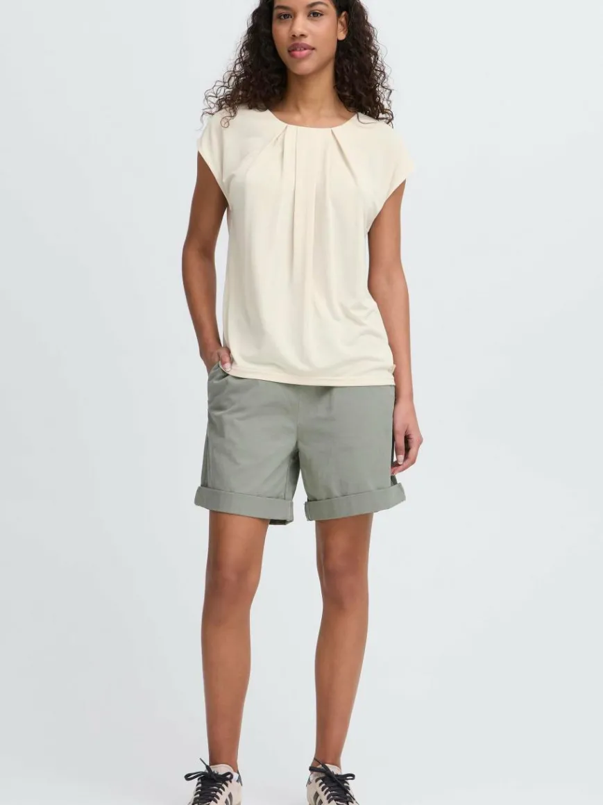 OXMO Blusen*Damen Spitzentop - OXBJALLA beige uni