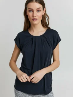 OXMO Blusen*Damen Spitzentop - OXBJALLA blau uni